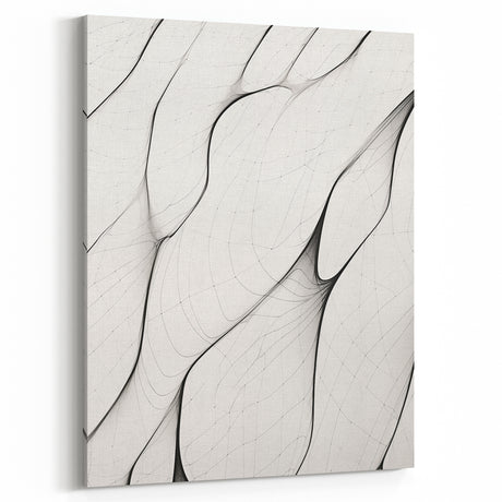 Minimalist Abstract Line Art: Flowing Organic Patterns in Black and White