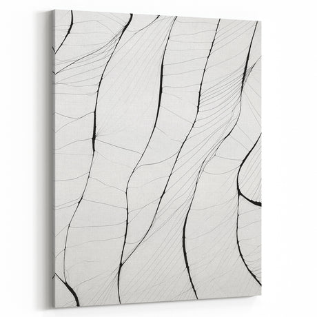 Minimalist Abstract Line Art: Delicate Organic Patterns in Black and White