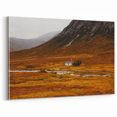Solitary House in Golden Valley Wall Art | Rustic Farmhouse Decor | Nature Print