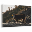 Lone Cow at Dusk Wall Art | Rustic Farmhouse Animal Decor | Nature Print