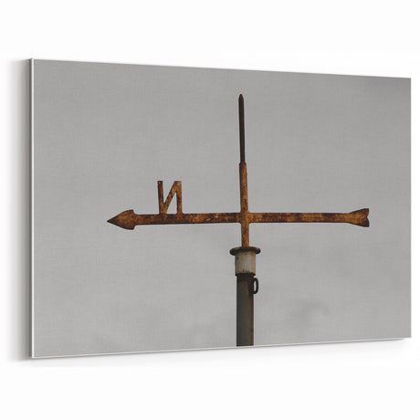 Rustic Wind Vane Wall Art | Vintage Industrial Decor | Farmhouse Print