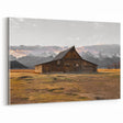 Rustic Barn with Mountain Backdrop | Farmhouse Wall Art | Vintage Landscape