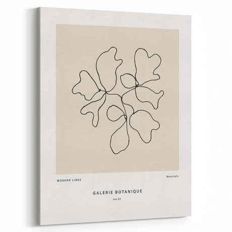 Minimalist Botanical Line Art: "Galerie Botanique No.01" Neutral Modern Print