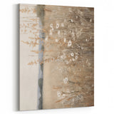 Minimalist Landscape Art: Soft Field of Wildflowers in Neutral Tones