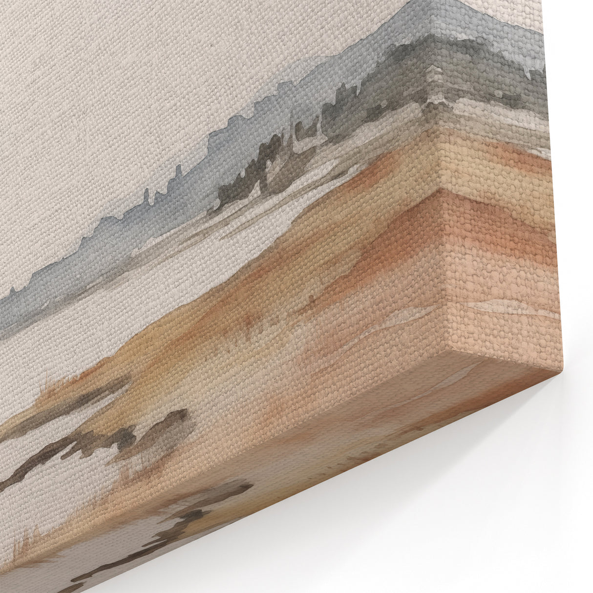 Minimalist Landscape Art: Tranquil Coastal Scene in Neutral Tones