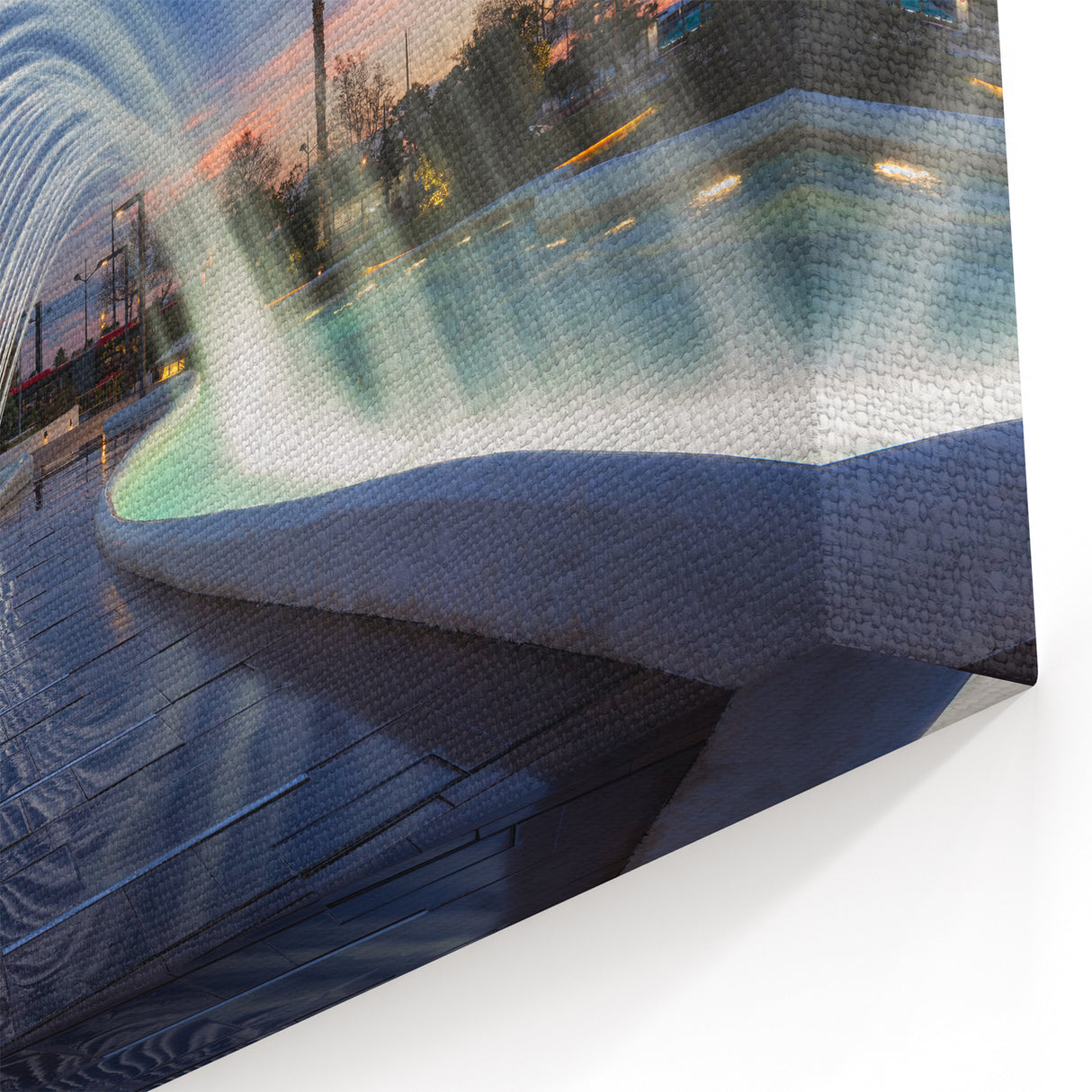 Valencia Cityscape Art – Modern Fountain Canvas Prints of Valencia
