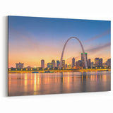 St. Louis Cityscape Canvas - Gateway Arch Sunset Skyline Missouri Print