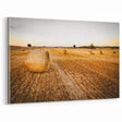 Golden Hay Bales Rustic Wall Art - Farmhouse Country Landscape Decor