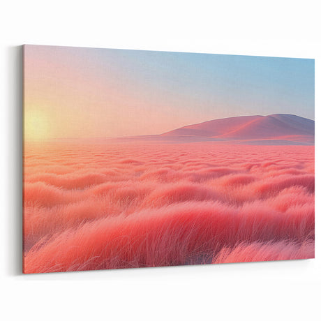 Glamorous Pink Desert Landscape Wall Art – Chic Modern Luxury Decor