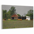 Rustic Barn and Cattle Wall Art - Farmhouse Country Decor for Homes"