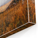 Rustic Fence in Golden Field Wall Art - Farmhouse Country Landscape Decor