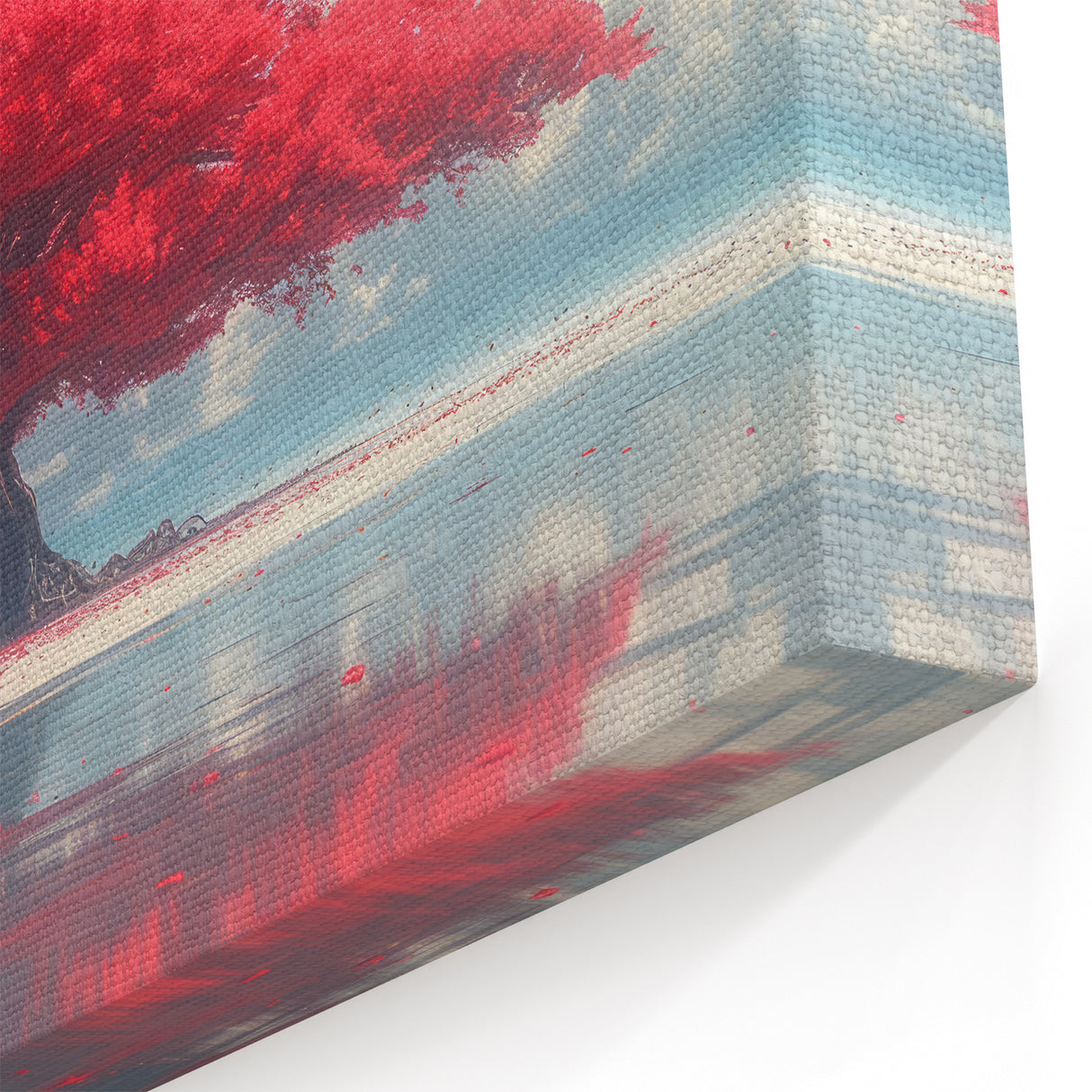 Glamorous Red Tree Wall Art – Luxury Modern Nature-Inspired Decor