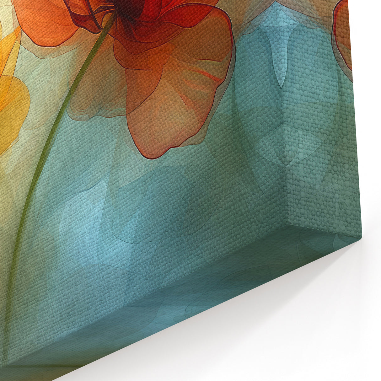 Glamorous Orange and Yellow Flower Wall Art – Luxury Chic Decor