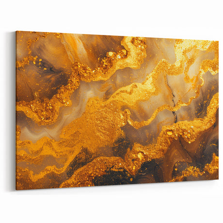 Glamorous Gold Abstract Wall Art – Luxury Metallic Modern Decor