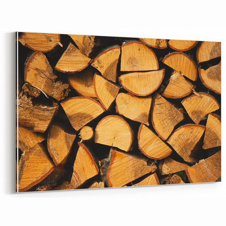 Rustic Wall Art - Stacked Firewood - Farmhouse Decor - Vintage Wall Art