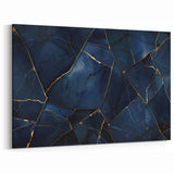 Glamorous Blue and Gold Abstract Wall Art – Luxury Modern Decor