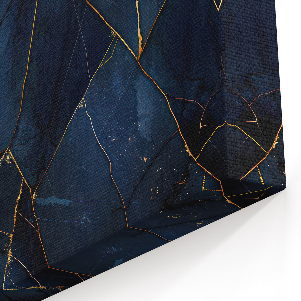 Glamorous Blue and Gold Abstract Wall Art – Luxury Modern Decor