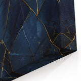 Glamorous Blue and Gold Abstract Wall Art – Luxury Modern Decor