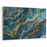 Glamorous Teal and Gold Abstract Wall Art – Luxury Modern Glam Decor
