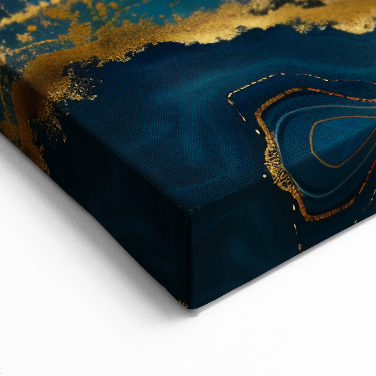 Glamorous Teal and Gold Abstract Wall Art – Luxury Modern Glam Decor