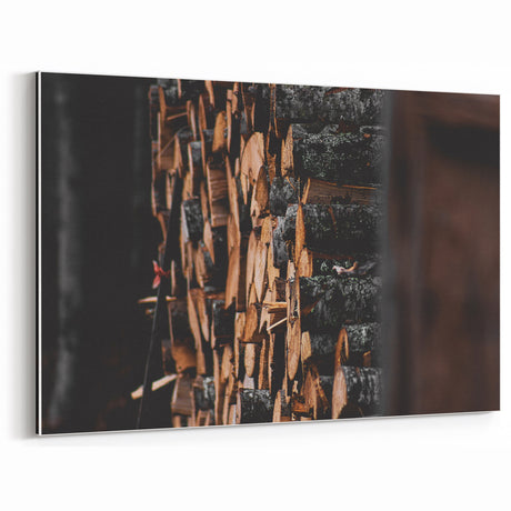 Rustic Firewood Stack Wall Art - Farmhouse Decor - Vintage-Inspired Art