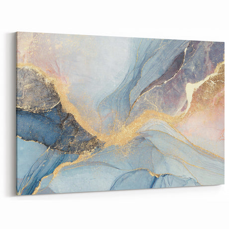 Glamorous Pastel and Gold Abstract Wall Art – Luxury Modern Decor