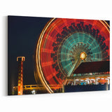 Scenic Santa Monica Art - California Beach Wall Art with Sunset Ferris Wheel