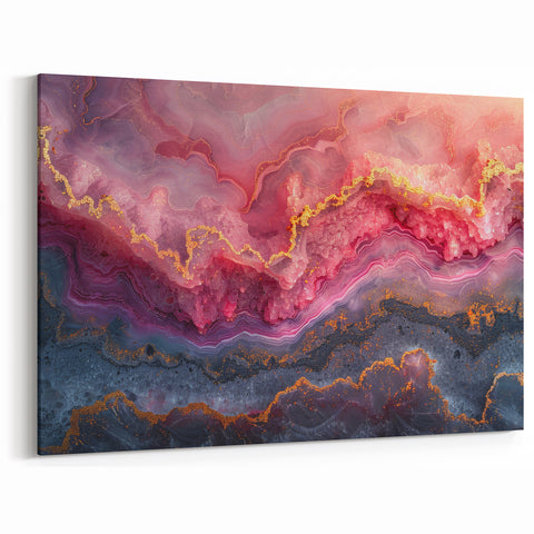 Glamorous Pink and Gold Abstract Wall Art – Luxury Modern Decor