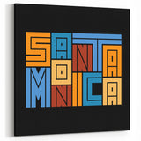 Santa Monica Typography Art - Bold Geometric Coastal Wall Decor