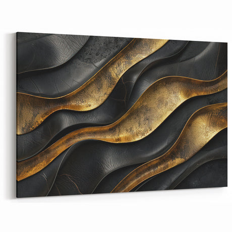 Glamorous Black and Gold Abstract Wall Art – Luxury Modern Decor