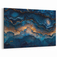 Glamorous Blue and Gold Abstract Wall Art – Luxury Modern Decor