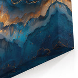 Glamorous Blue and Gold Abstract Wall Art – Luxury Modern Decor