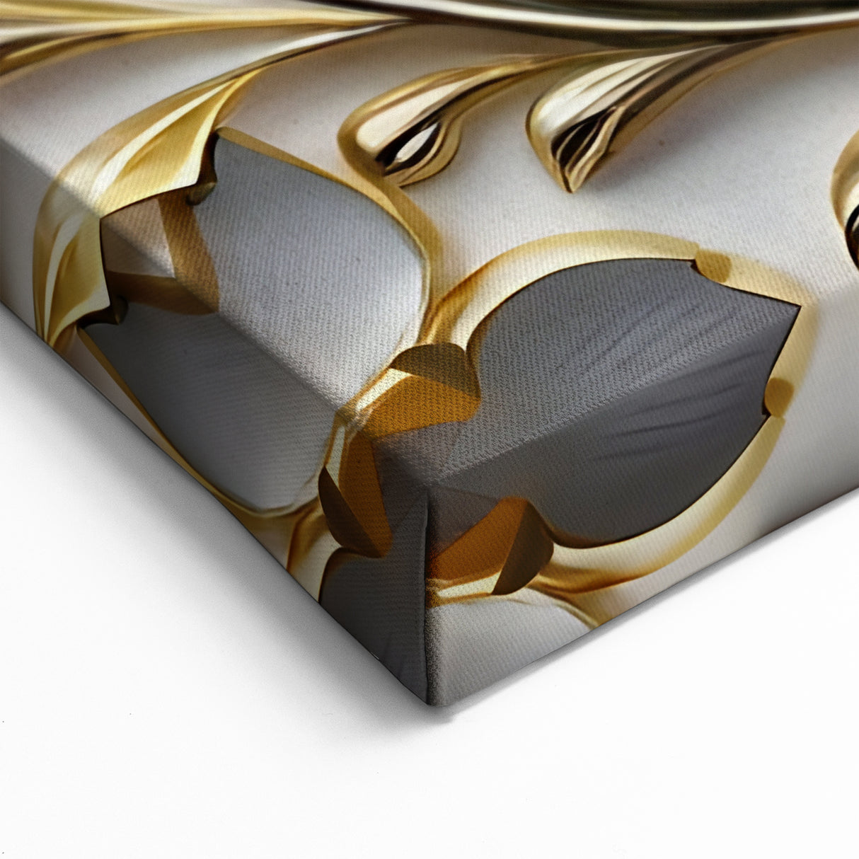 Glamorous White and Gold Floral Wall Art – Luxury Modern Decor