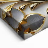 Glamorous White and Gold Floral Wall Art – Luxury Modern Decor