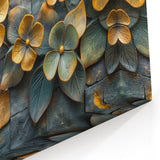 Glamorous Gold and Green Floral Wall Art – Luxury Nature-Inspired Decor