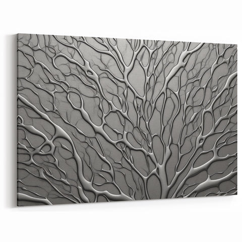 Modern Silver Tree Branch Wall Art – Glamorous Nature-Inspired Decor