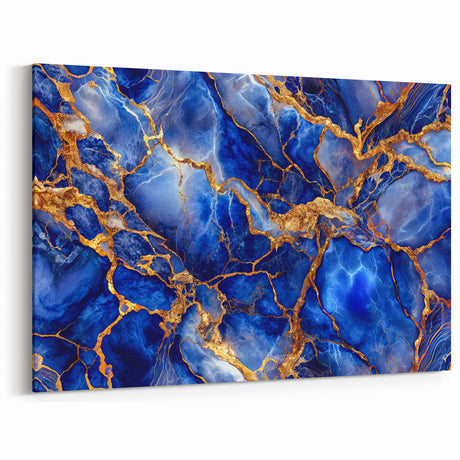 Luxurious Blue & Gold Marble Art – Elegant Glam Wall Art for Modern Spaces