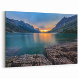 Glacier National Park Wall Art – Scenic Montana Wilderness Sunset Print
