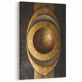 Bold Bronze Geometric Wall Art – Modern Glam Metallic Statement Piece