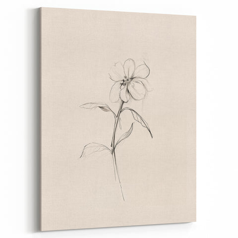 Minimalist Floral Wall Art – Modern Simple Line Art Prints for Home Decor