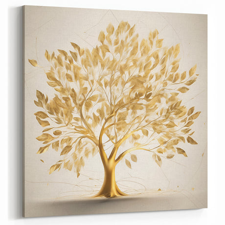 Golden Tree of Life Glam Wall Art – Luxury Home Decor in Modern Style