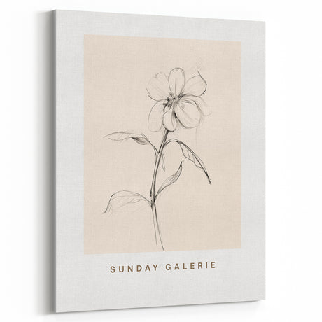 Minimalist Floral Wall Art – Simple Botanical Sketch Art for Modern Decor