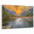 Yosemite Valley Wall Art – El Capitan and Bridalveil Falls Sunset Print