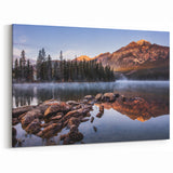 Sierra Nevada Canvas Art - Tranquil Lake and Mountain Reflection