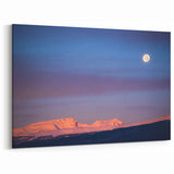Sierra Nevada Scenic Paintings - Full Moon Over Snowy Mountains