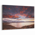 Sierra Nevada Canvas Art - Sunset Over Snowy Mountain Landscape