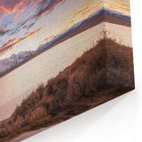 Sierra Nevada Canvas Art - Sunset Over Snowy Mountain Landscape