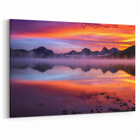 Montana Photography Art - Colorful Mountain Reflections at Sunset