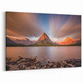 Montana Custom Art - Dramatic Mountain Peaks and Lake at Sunrise