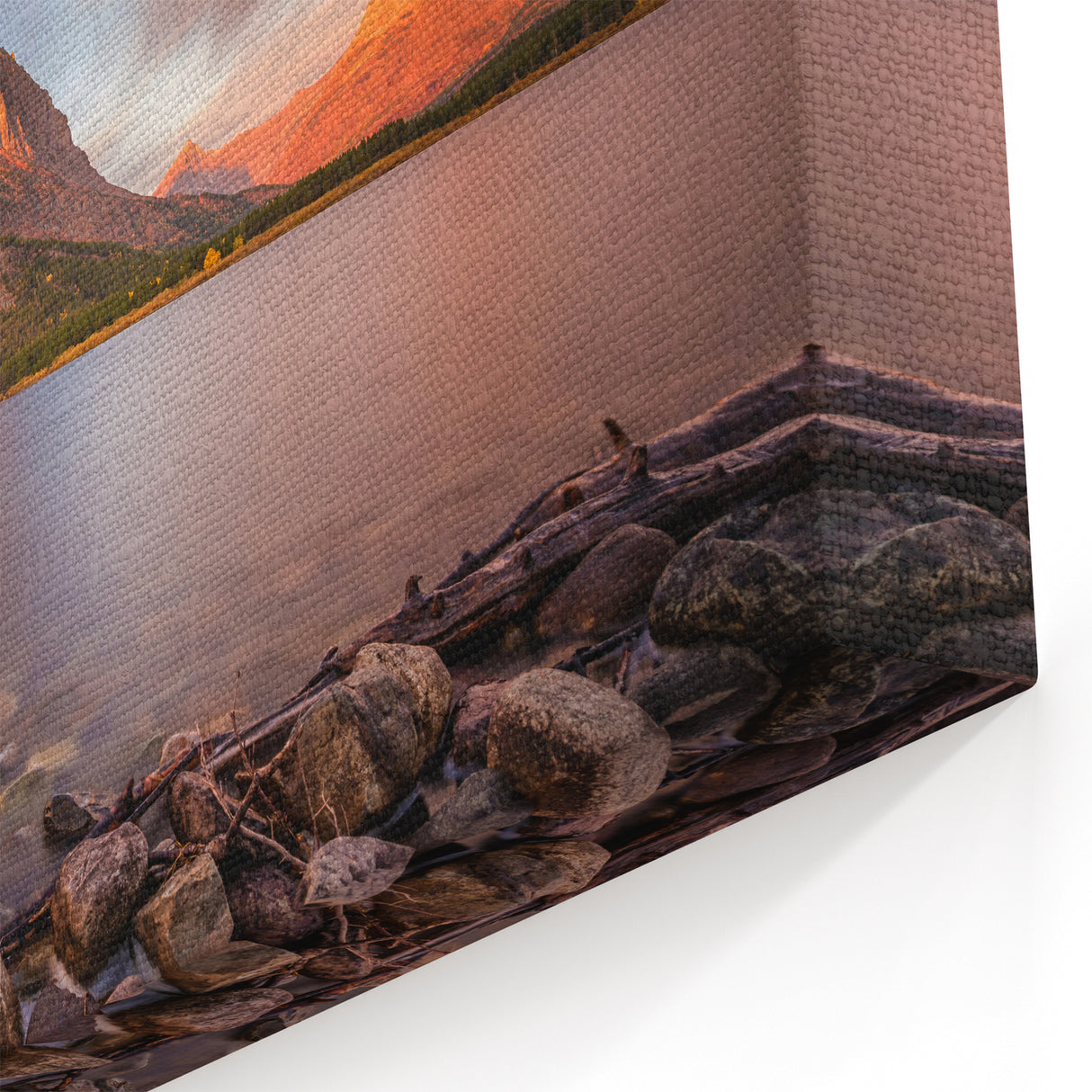 Montana Custom Art - Dramatic Mountain Peaks and Lake at Sunrise
